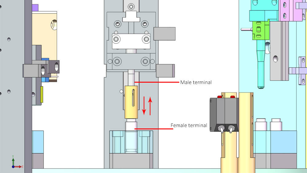 Male terminal and female terminal testing